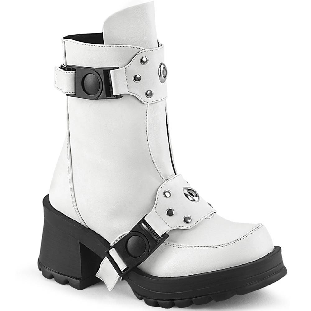 DemoniaCult - BRATTY-56 Stiefeletten - Weiß